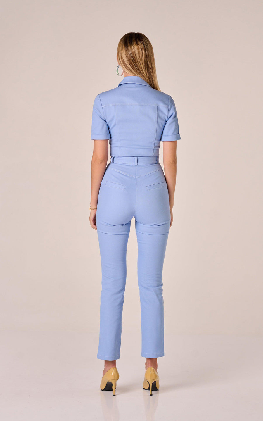 JENISIA | Women's cotton jumpsuit overall Blue | Tatiana Tretyak Brand