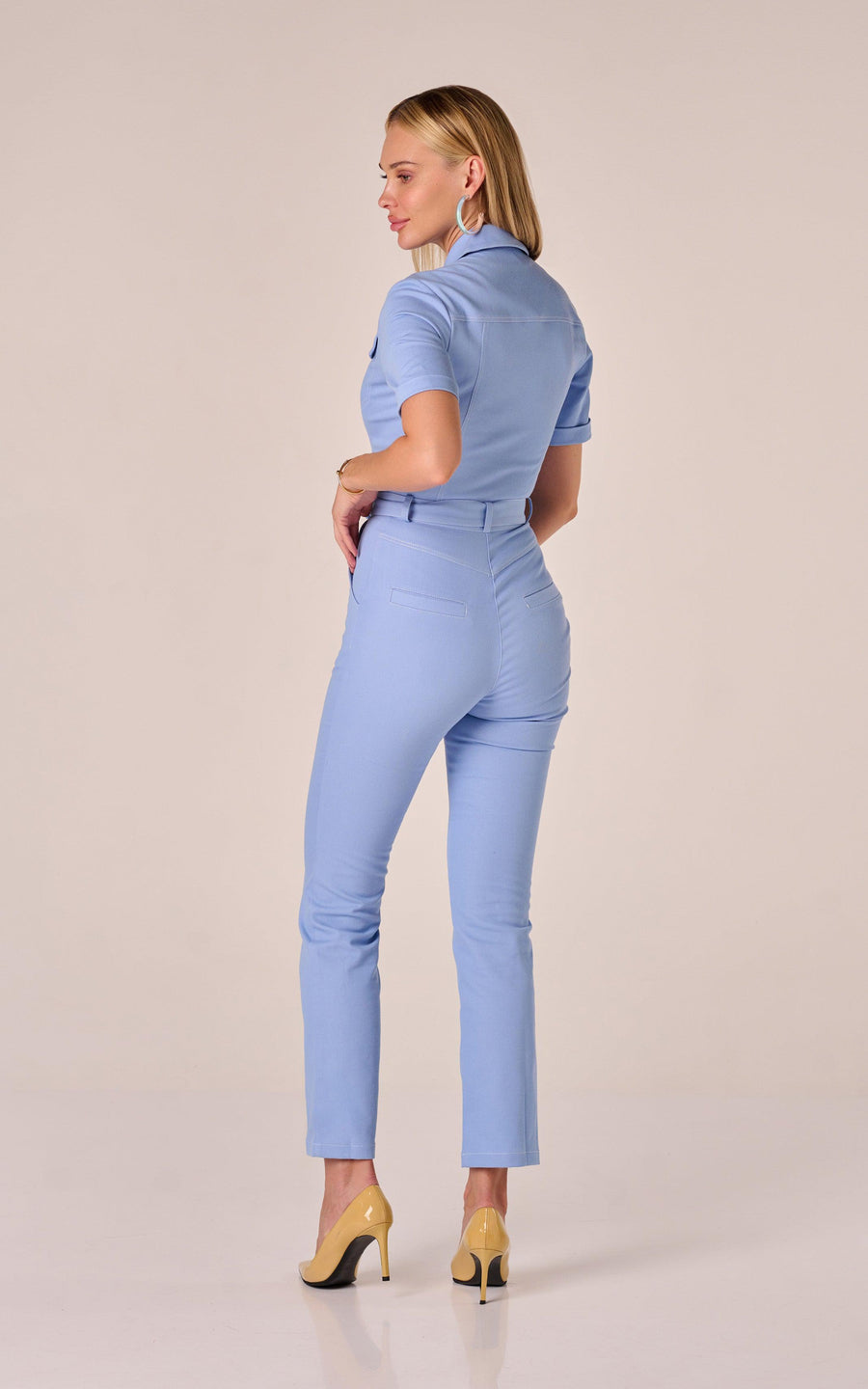 JENISIA | Women's cotton jumpsuit overall Blue | Tatiana Tretyak Brand