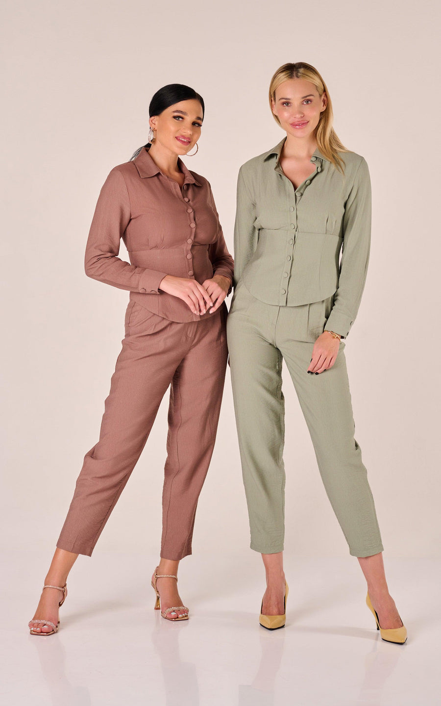 VALENCIA | Brown Co-Ord Pants Blouse Corset | Tatiana Tretyak Brand