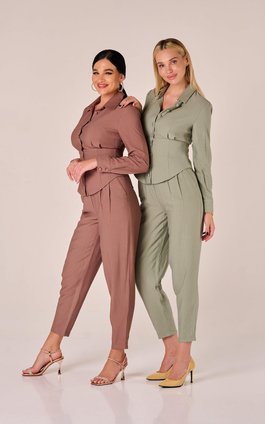 VALENCIA | Brown Co-Ord Pants Blouse Corset | Tatiana Tretyak Brand
