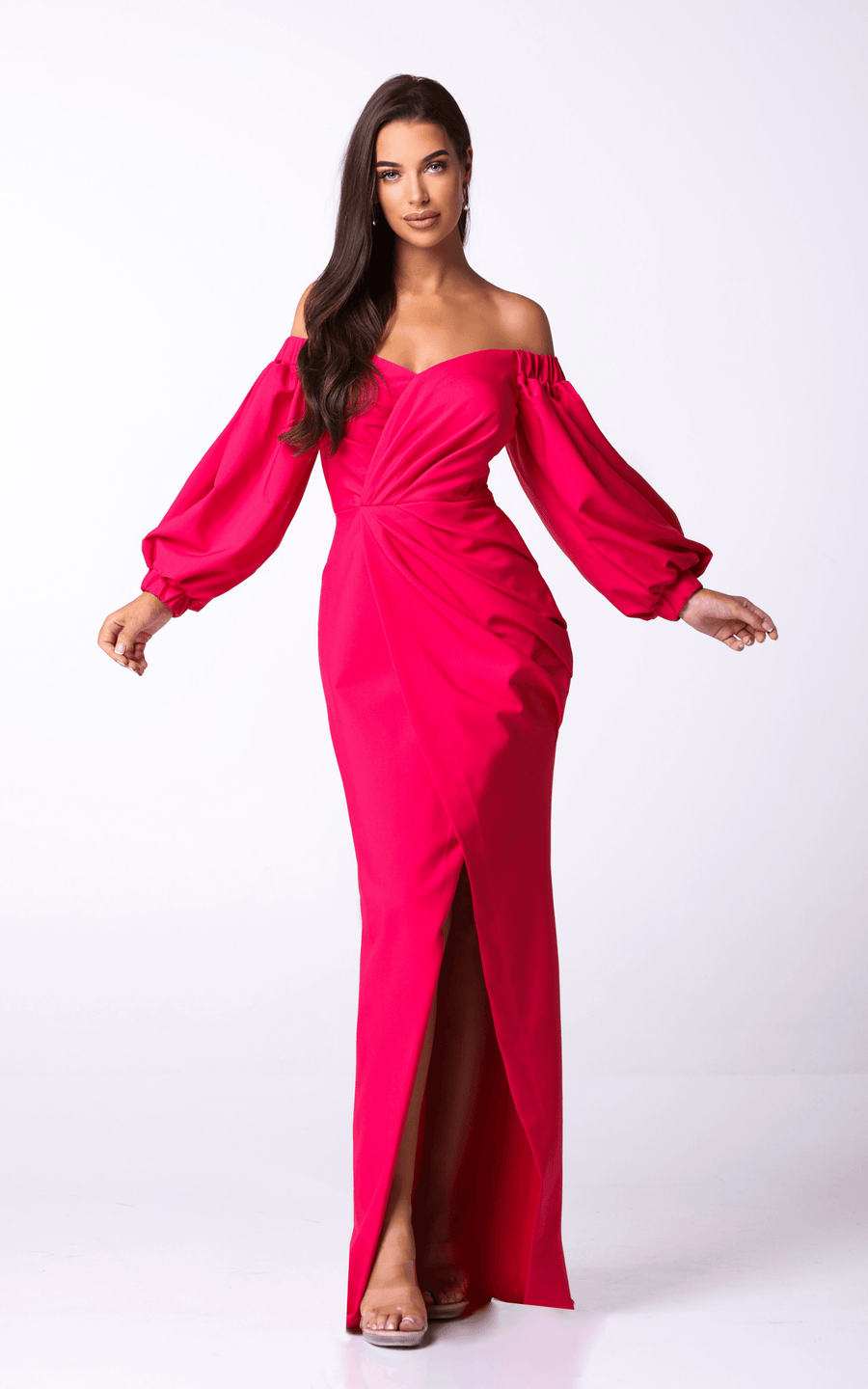 CLOE | Evening High Slit Berry Maxi Dress | Tatiana Tretyak Brand