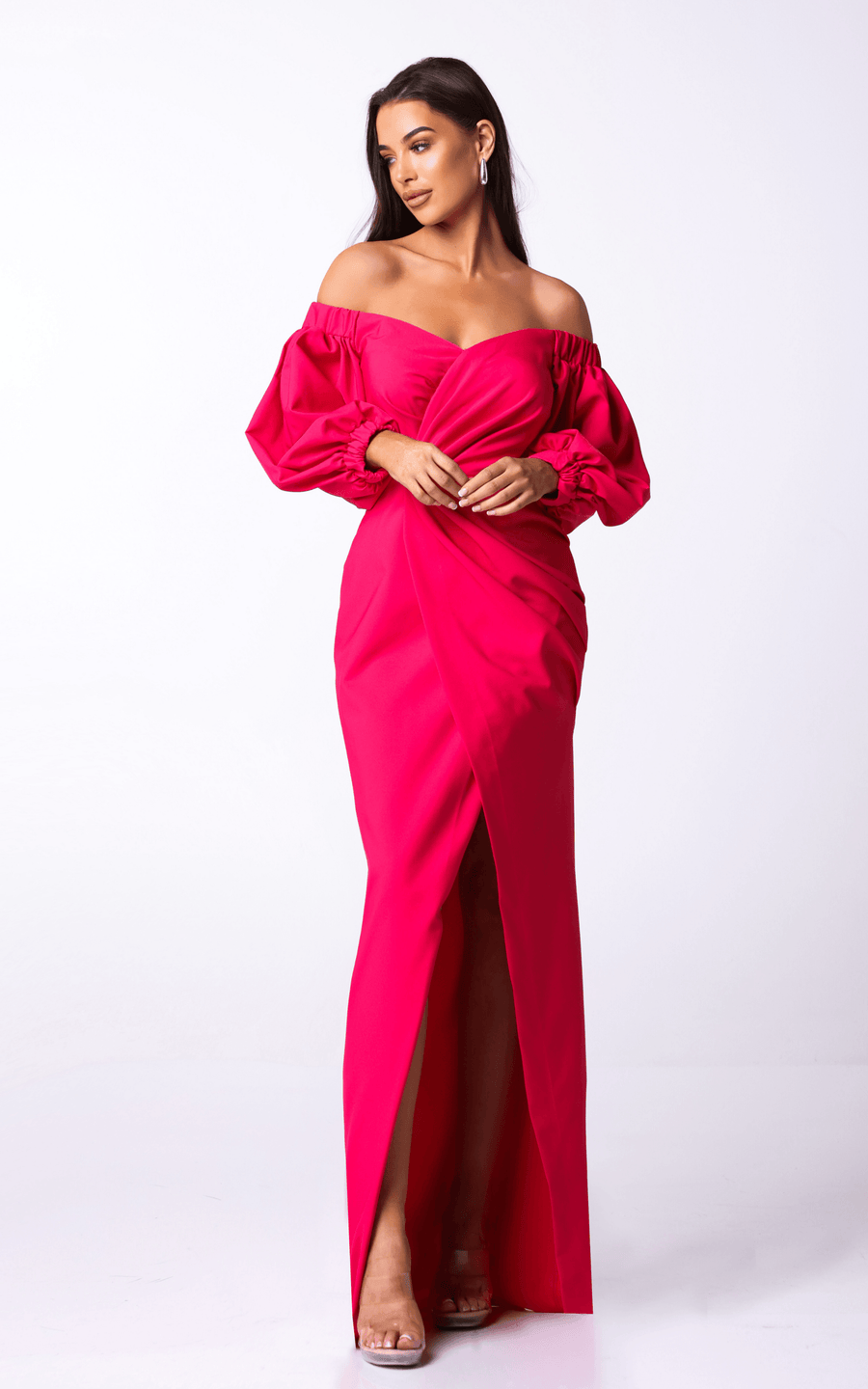 CLOE | Evening High Slit Berry Maxi Dress | Tatiana Tretyak Brand
