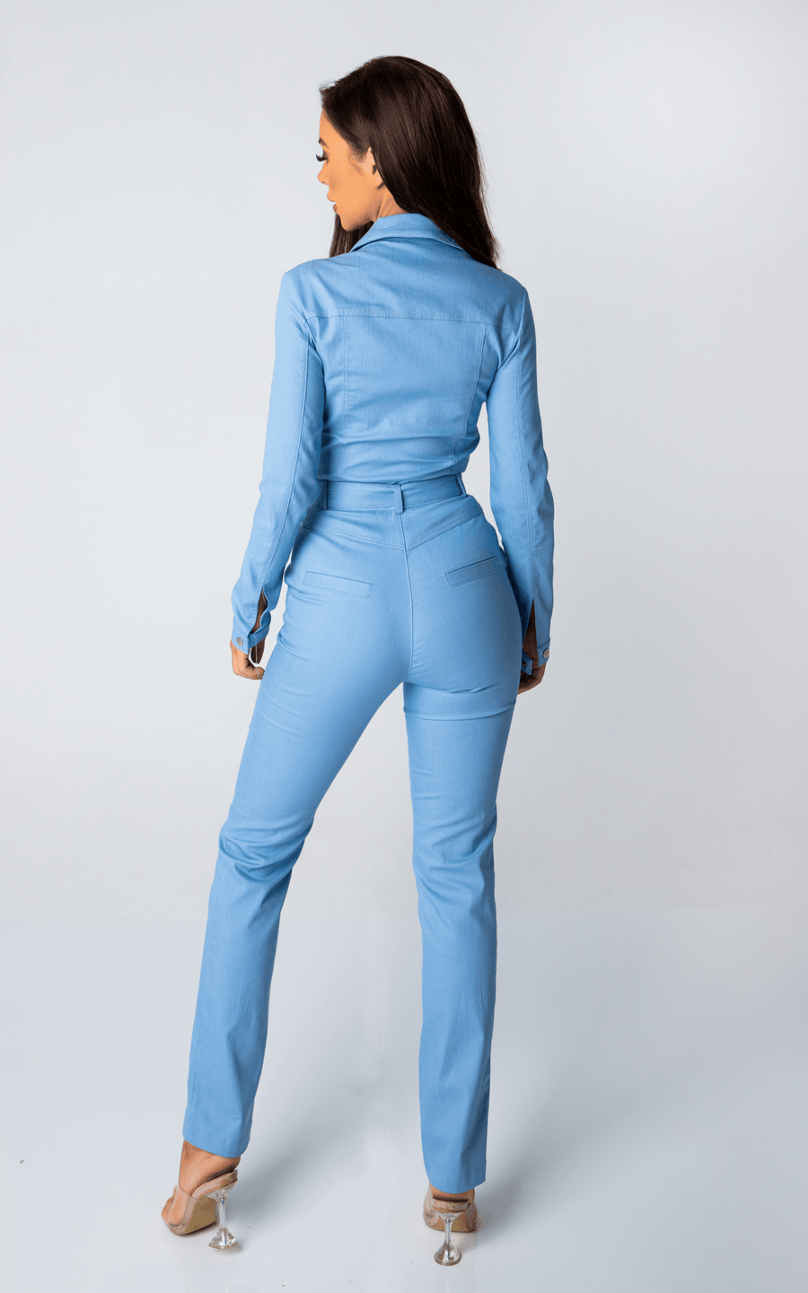 JENISA | Sky Blue Denim Jumpsuit Overall | Tatiana Tretyak Brand