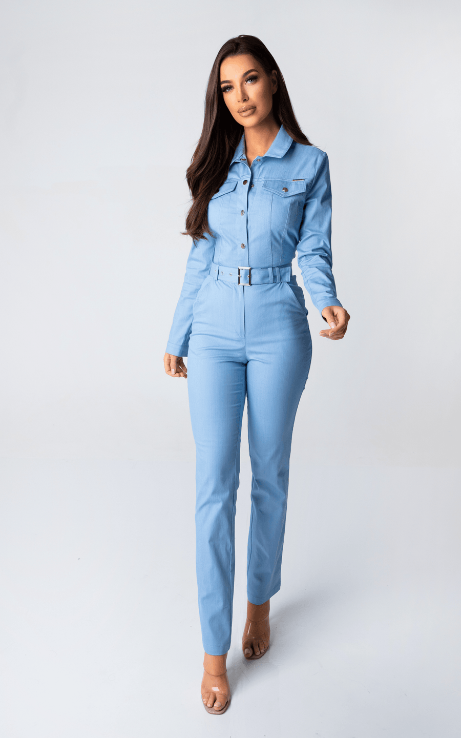 JENISA | Sky Blue Denim Jumpsuit Overall | Tatiana Tretyak Brand