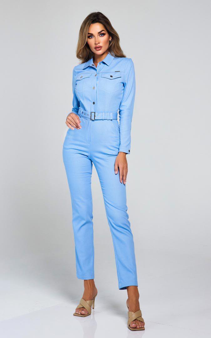 JENISA | Sky Blue Denim Jumpsuit Overall | Tatiana Tretyak Brand