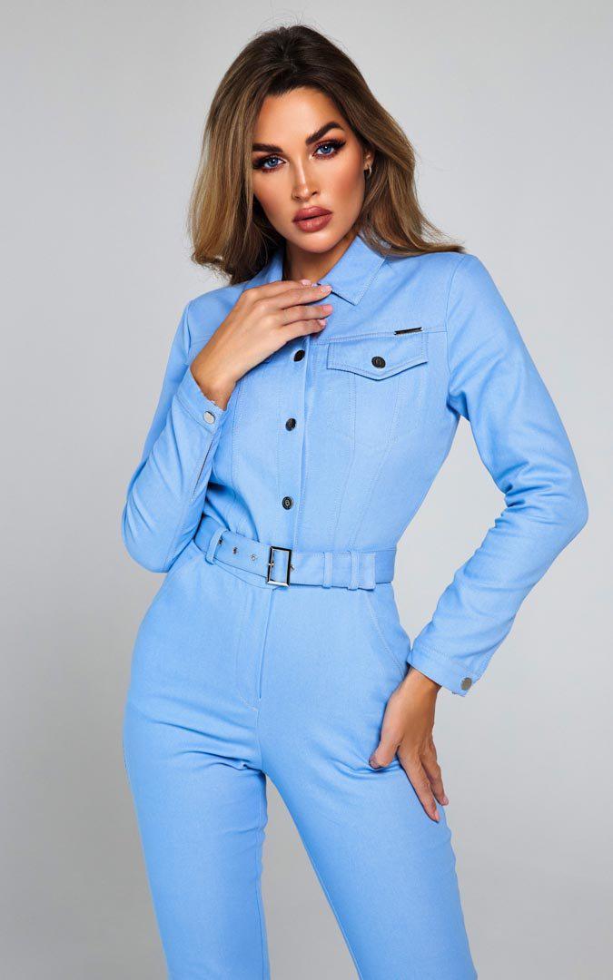 JENISA | Sky Blue Denim Jumpsuit Overall | Tatiana Tretyak Brand