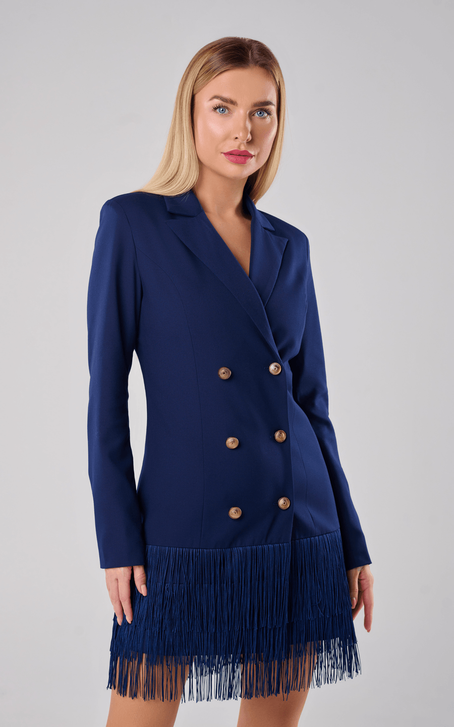 TULLA | Double Breasted Blazer Dress Navy Blue | Tatiana Tretyak Brand