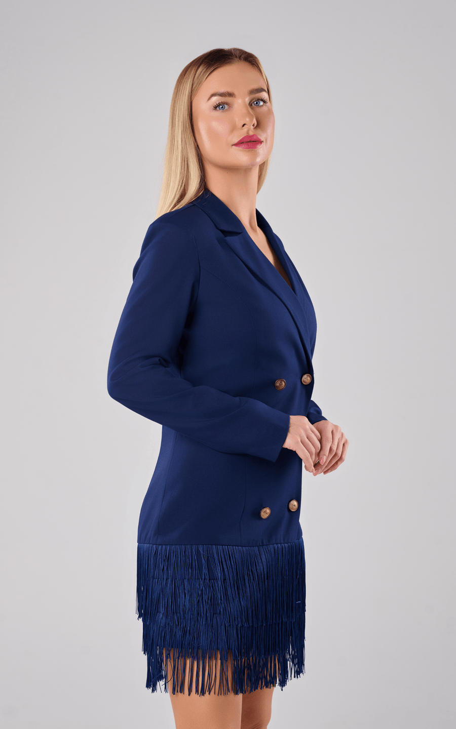 TULLA | Double Breasted Blazer Dress Navy Blue | Tatiana Tretyak Brand