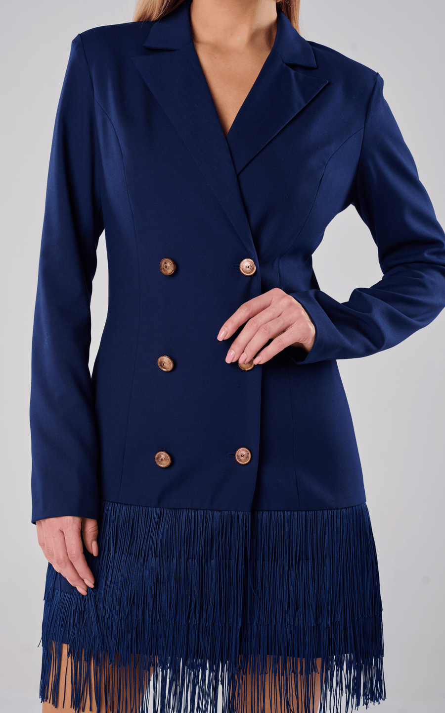 TULLA | Double Breasted Blazer Dress Navy Blue | Tatiana Tretyak Brand